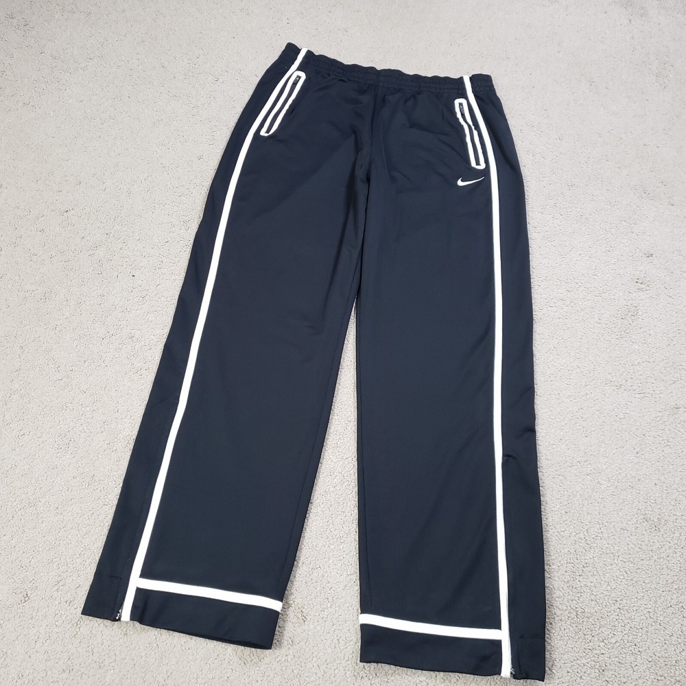 Nike Tech Pants Large Black White Track Fleece Zip Ankle Athletic Basketball Gym - Picture 2 of 14